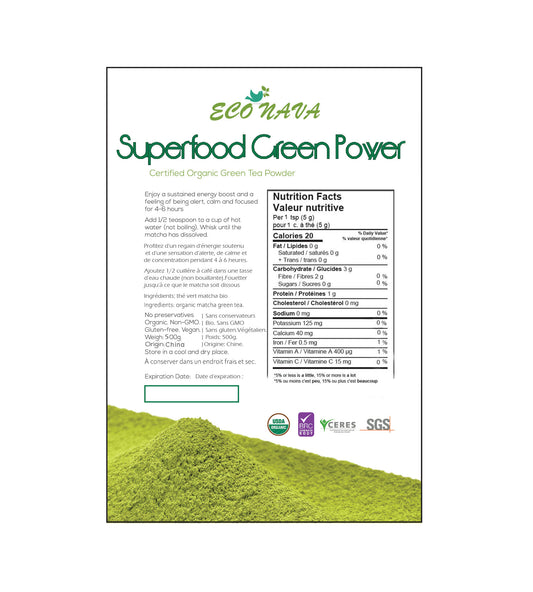 Econava 100% Natural Matcha Green Tea Powder 500g