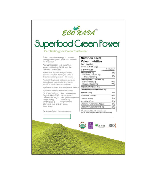 Econava Mint Flavor Matcha Green Tea Powder 200g