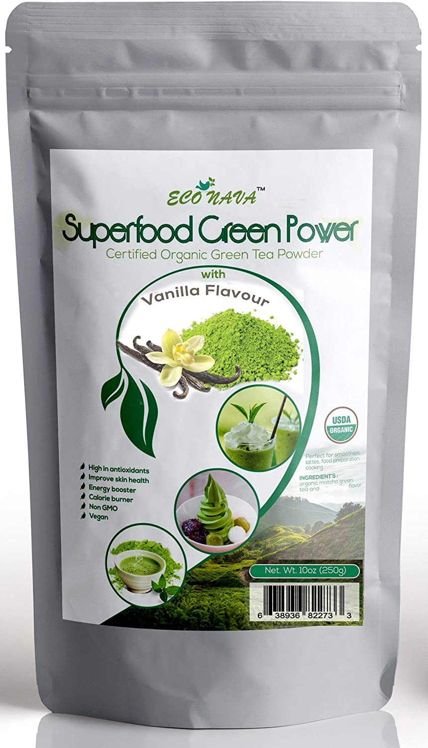 Econava Vanilla Flavor Matcha Powder 50g
