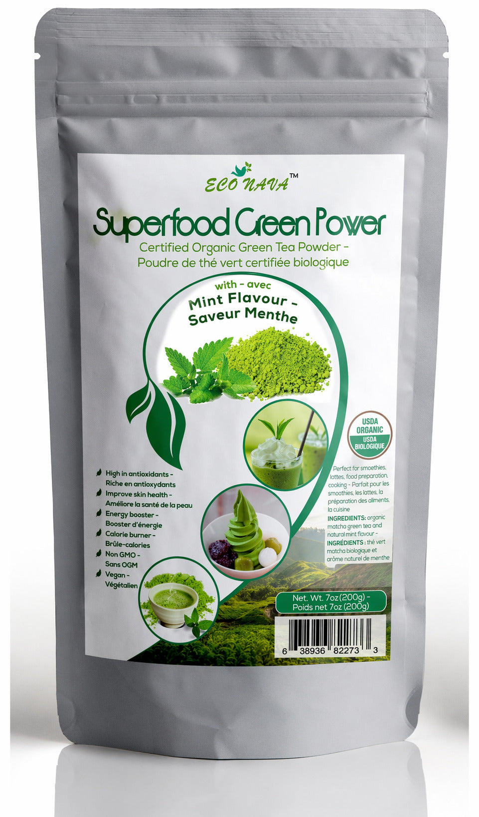 Econava Mint Flavor Matcha Powder 200g
