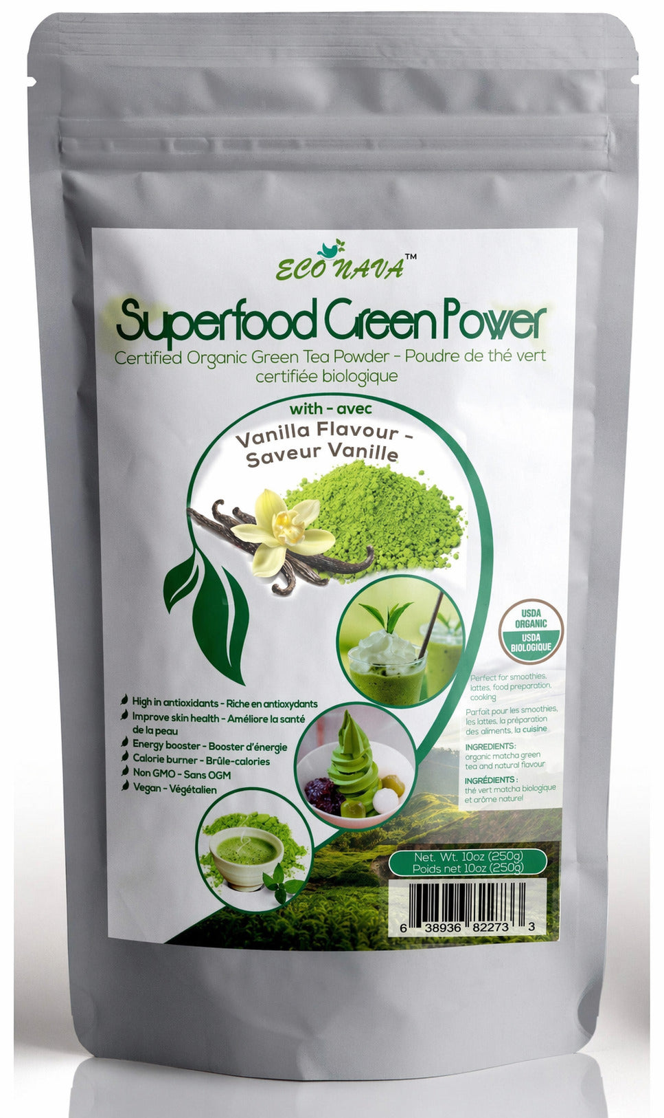 Econava Vanilla Flavor Matcha Powder 200g