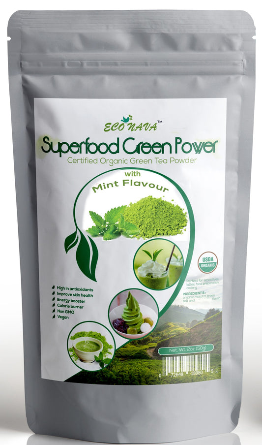 Econava Mint Flavor Matcha Powder 50g